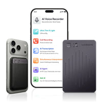 Grabadora de voz WaveNote con IA, transcripción y resumen con IA, compatible con 112 idiomas, 64 GB de memoria para reuniones, conferencias y llamadas