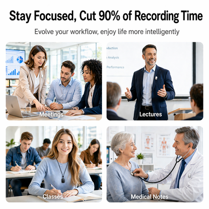 WaveNote Tag AI Recorder AI Transcribe & Summarize, Real-Time Interpretation, Multi-Speaker Voice Recognition,Support 112 Languages
