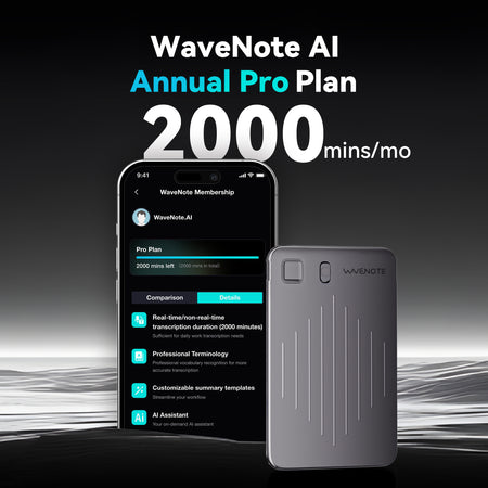 Wavenote AI Recorder & Annual Pro Plan