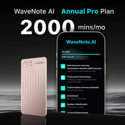 Wavenote AI Recorder & Annual Pro Plan