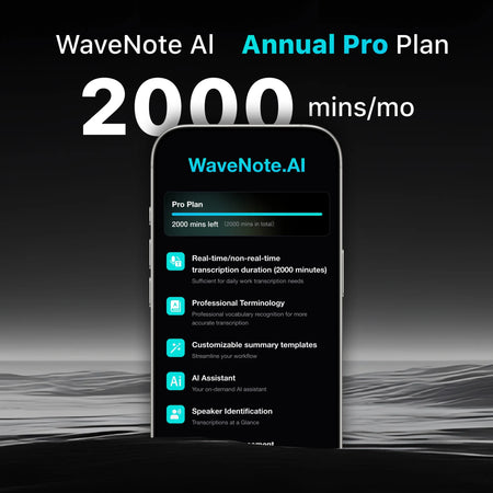 2000 Minutes Transcription Quota（ Annual Pro Plan）