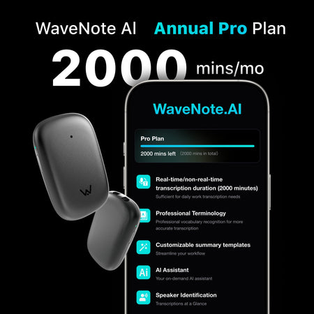 Wavenote Tag AI Recorder & Annual Pro Plan