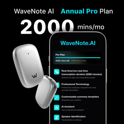 Wavenote Tag AI Recorder & Annual Pro Plan