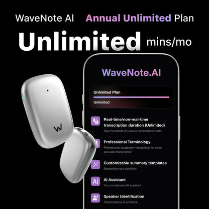 Wavenote Tag AI Recorder & Annual Unlimited Plan