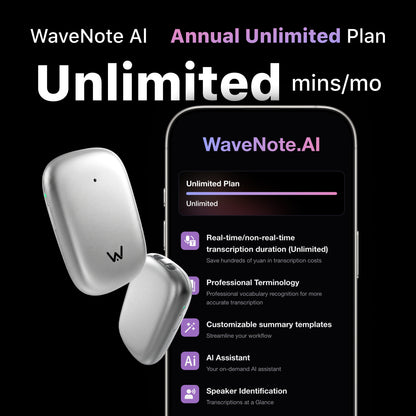 Wavenote Tag AI Recorder & Annual Unlimited Plan