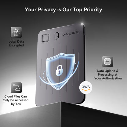 Grabadora de voz WaveNote con IA, transcripción y resumen con IA, compatible con 112 idiomas, 64 GB de memoria para reuniones, conferencias y llamadas