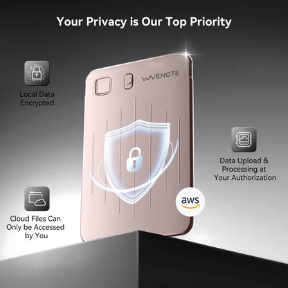 Grabadora de voz WaveNote con IA, transcripción y resumen con IA, compatible con 112 idiomas, 64 GB de memoria para reuniones, conferencias y llamadas